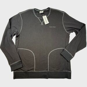 Calvin Klein Black Crew Neck‎ Long Sleeve Sweatshirt Mens Large Cotton Blend